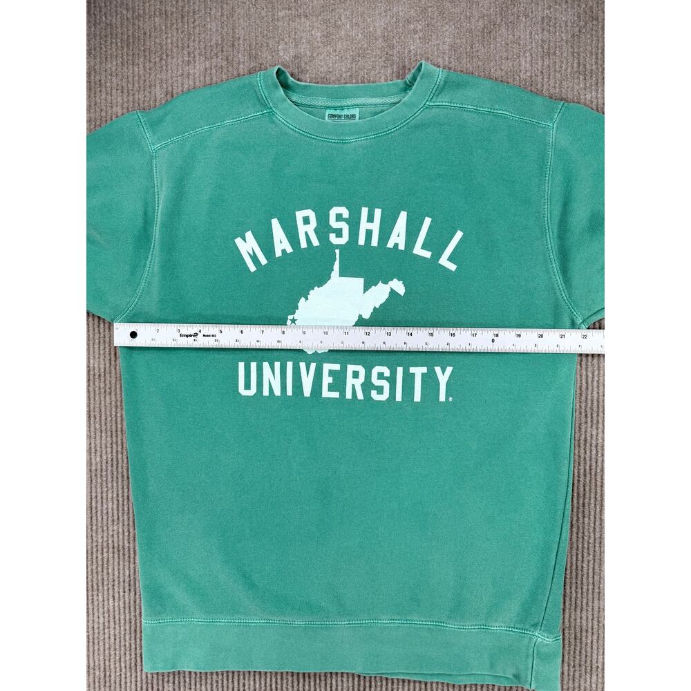 Comfort Colors Marshall University Green Crewneck Sweatshirt Medium - Picture 7 of 8